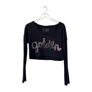 We the Free Golden Cropped Long Sleeve Tee Size XS